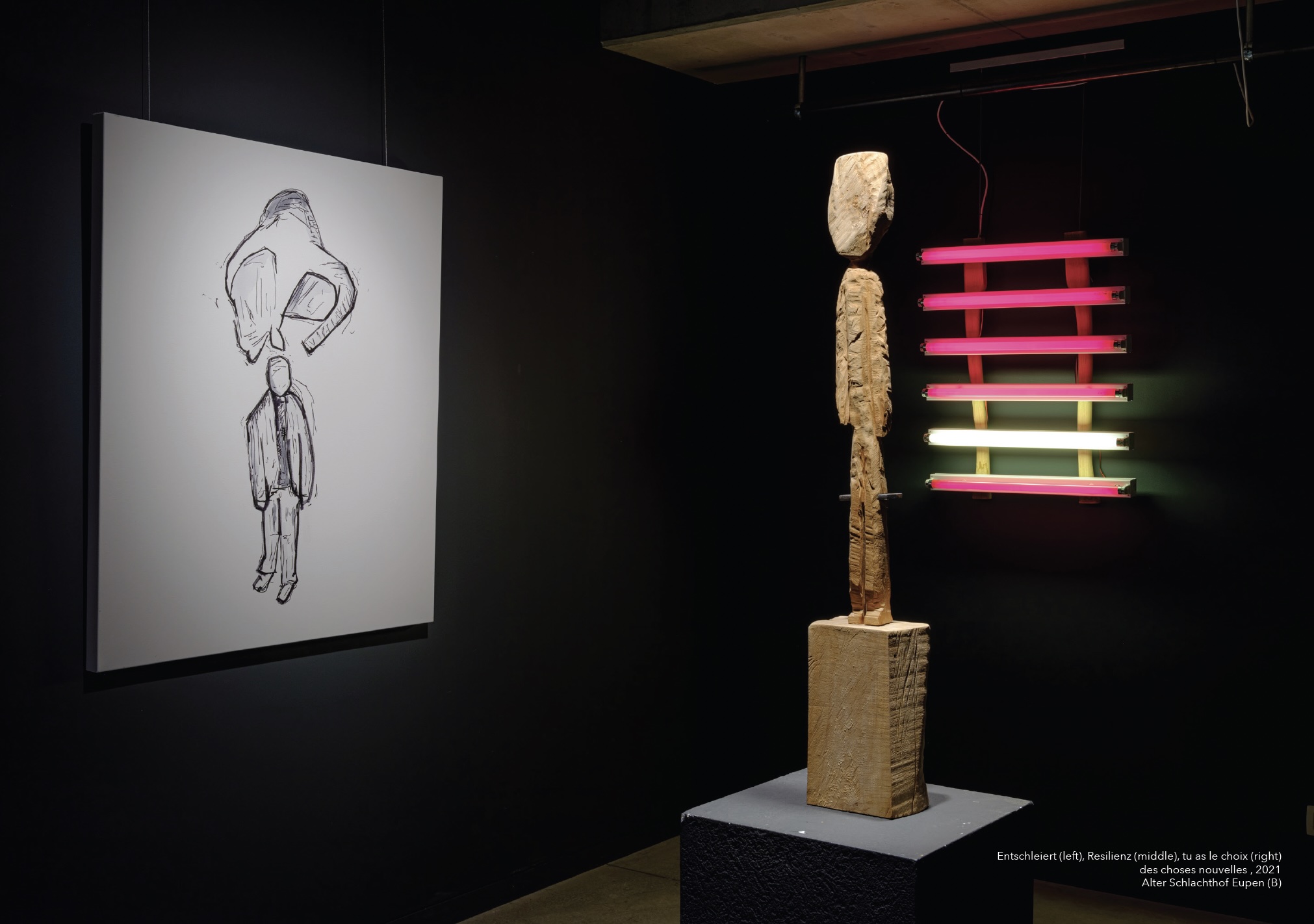 Didier Scheuren: des choses nouvelles, Ausstellungsansicht Eupen Schlachthof, 2021, (c) D. Scheuren